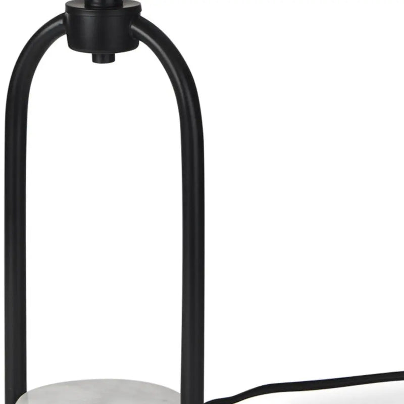 22" Black Round Bedside Lamp With Drum Shade Homeroots Lighting