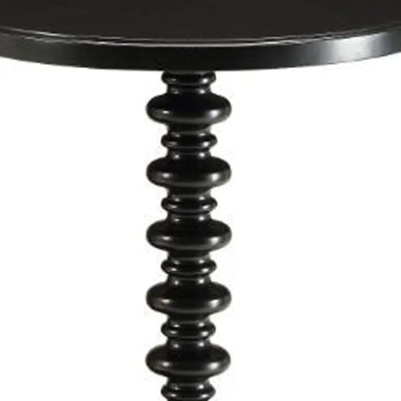 22" Black Solid Wood Round End Table Homeroots Living Room