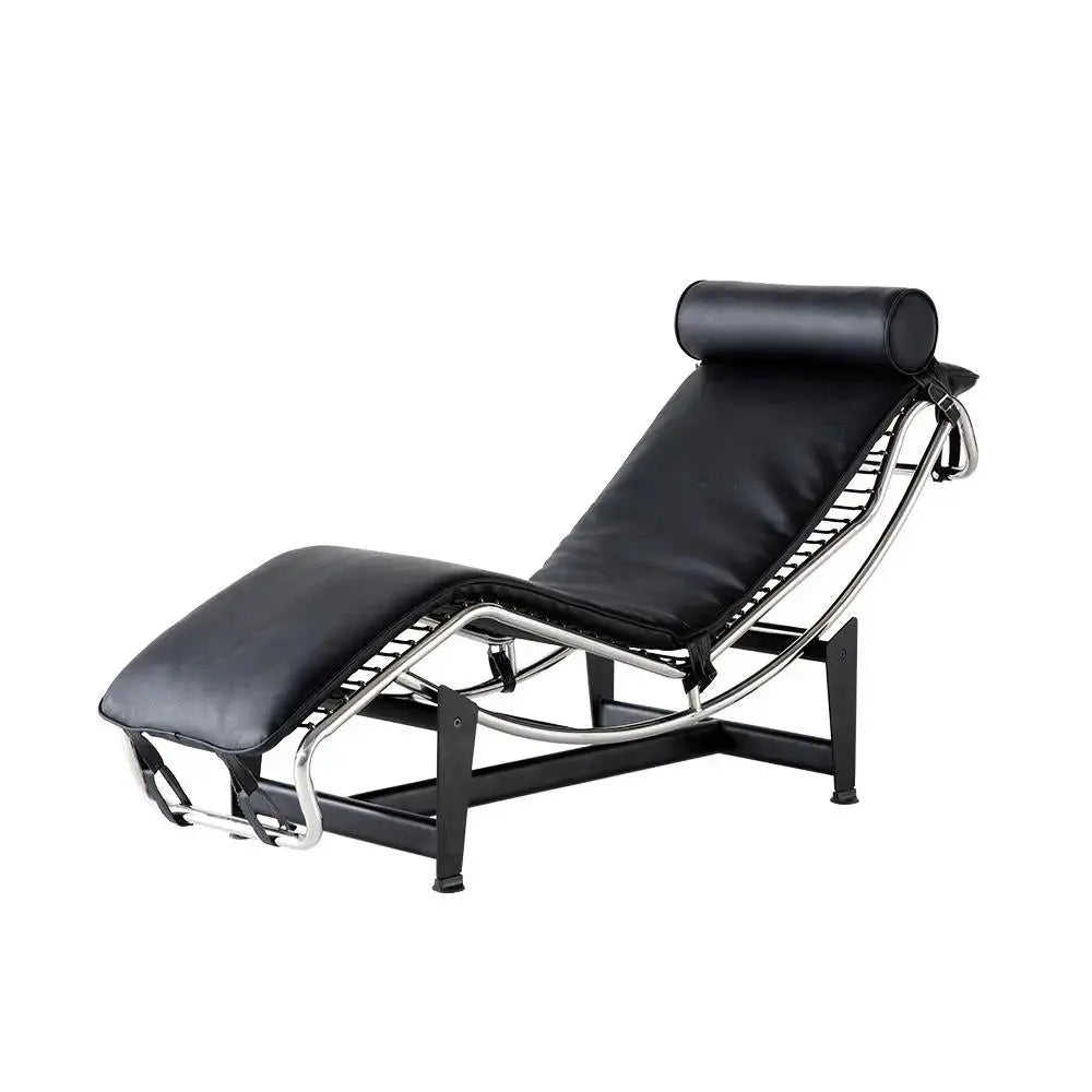 22" Black Tufted Genuine Cowhide and Metal Lounge Chair And Toss Pillow Homeroots Living Room