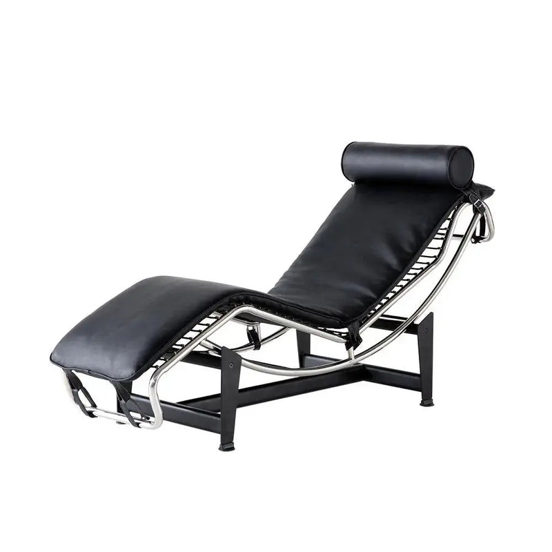 22" Black Tufted Genuine Cowhide and Metal Lounge Chair And Toss Pillow Homeroots Living Room
