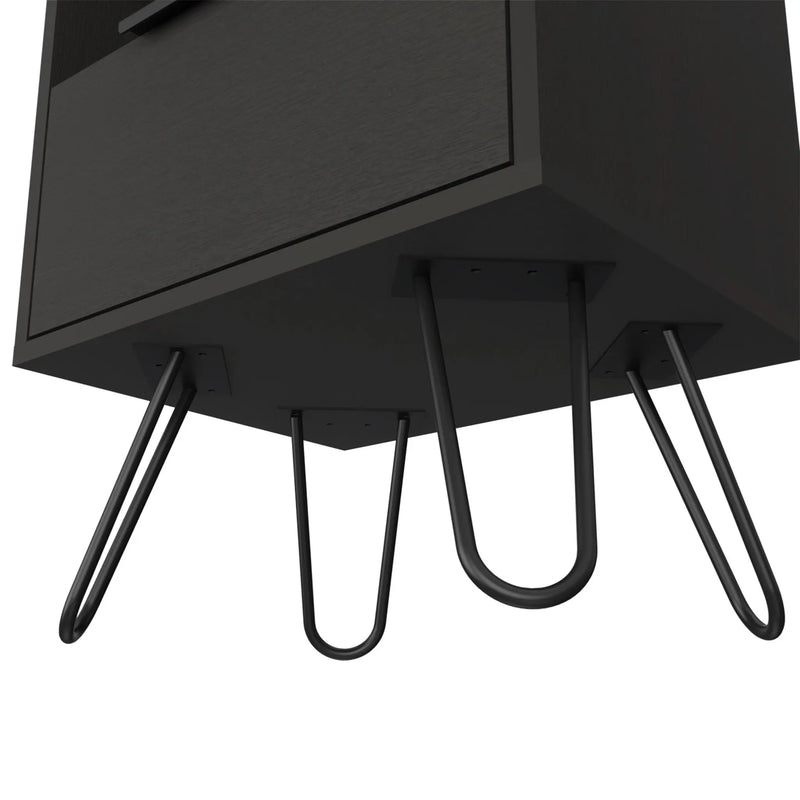 22" Black Wood Nightstand Homeroots Bed & Bath