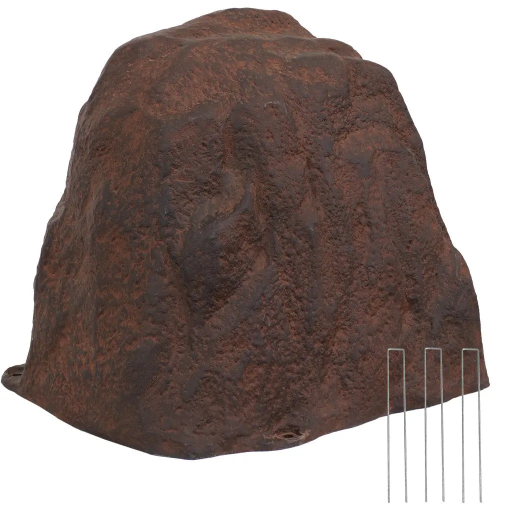 22" Brown Polyresin Faux Rock Homeroots Outdoor