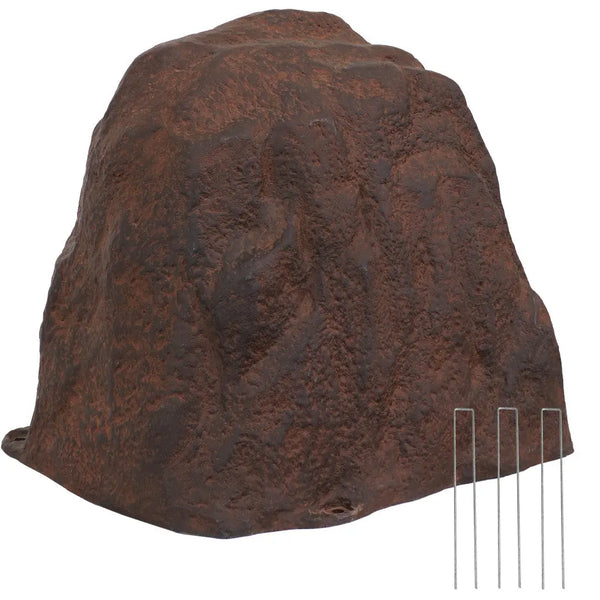 22" Brown Polyresin Faux Rock Homeroots Outdoor