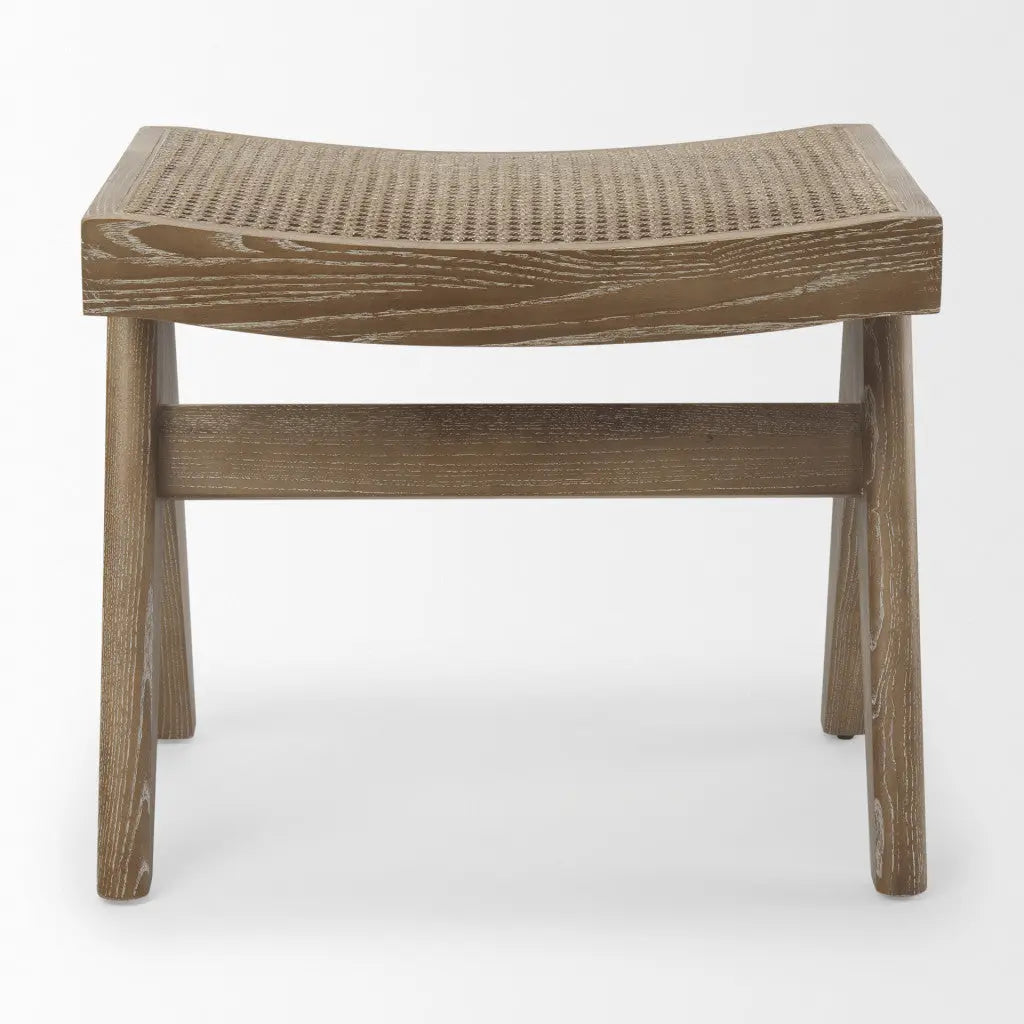 22" Brown Solid Wood Bench Homeroots Living Room
