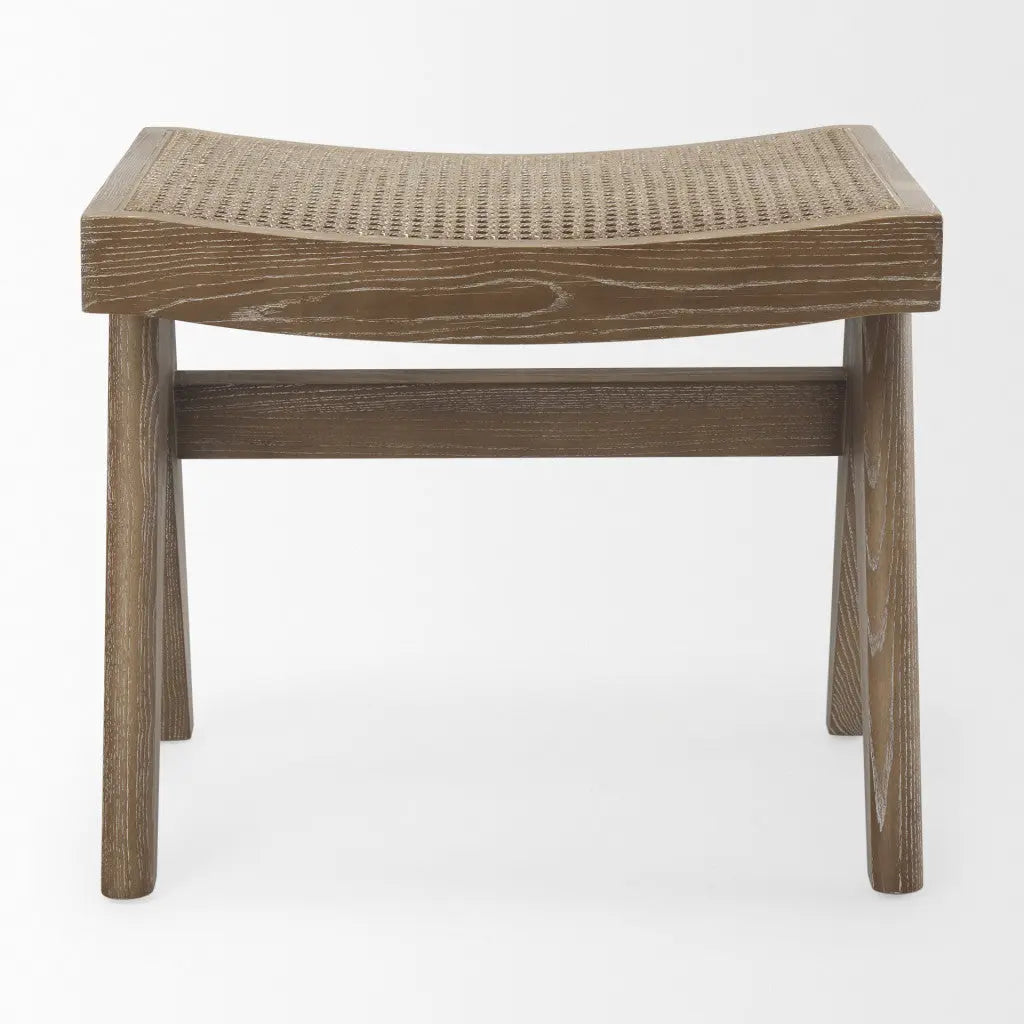 22" Brown Solid Wood Bench Homeroots Living Room