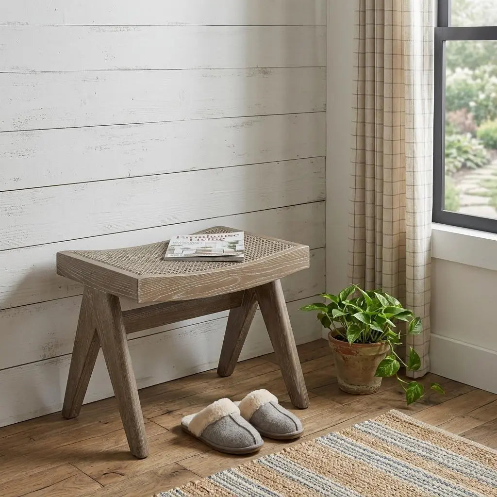 22" Brown Solid Wood Bench Homeroots Living Room