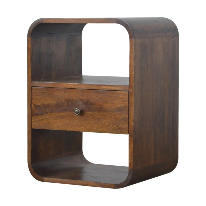 22" Brown Solid Wood One Drawer Nightstand Homeroots Bed & Bath