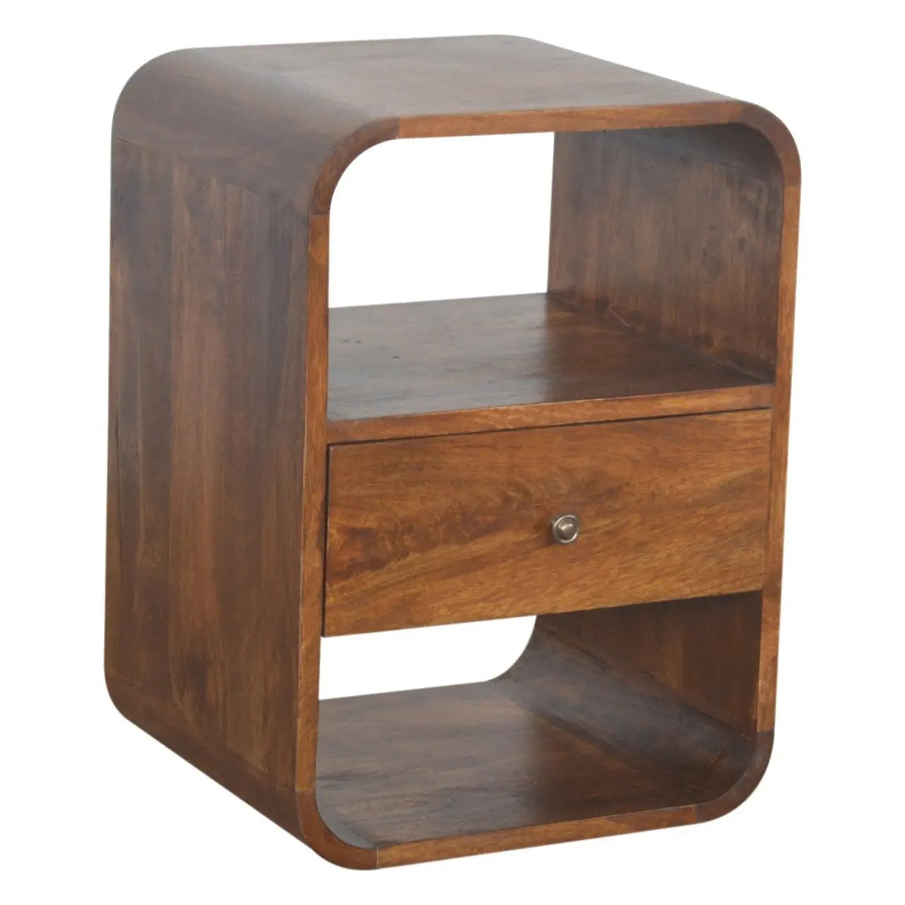 22" Brown Solid Wood One Drawer Nightstand Homeroots Bed & Bath