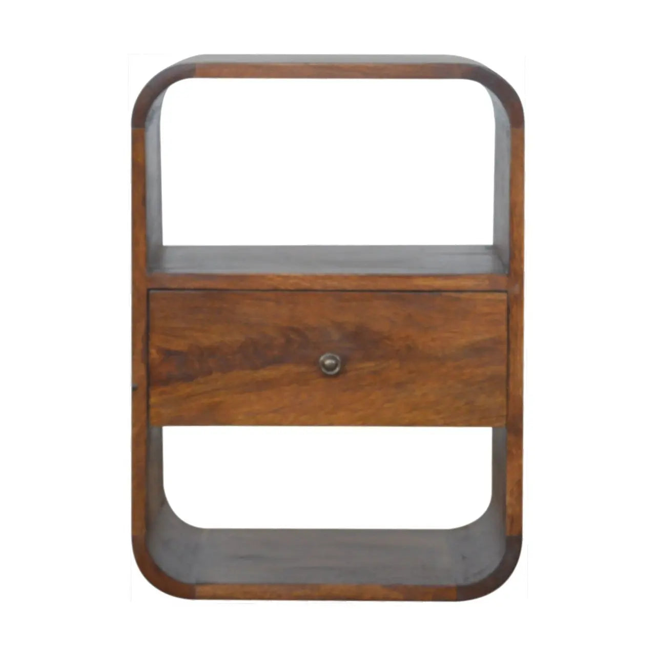 22" Brown Solid Wood One Drawer Nightstand Homeroots Bed & Bath