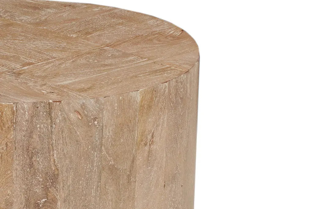 22" Brown Solid Wood Round Pedestal End Table Homeroots Living Room