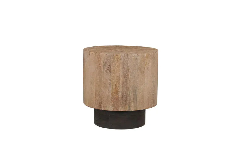 22" Brown Solid Wood Round Pedestal End Table Homeroots Living Room
