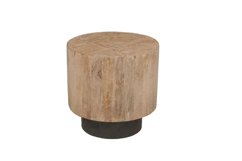 22" Brown Solid Wood Round Pedestal End Table Homeroots Living Room