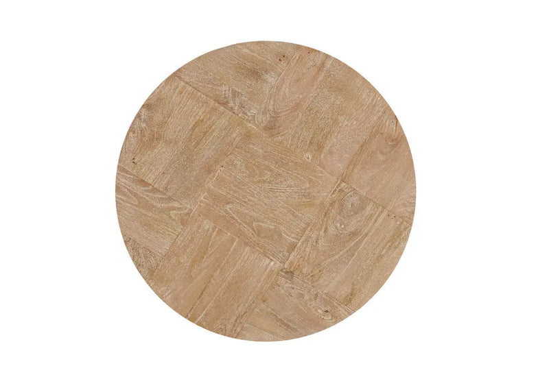 22" Brown Solid Wood Round Pedestal End Table Homeroots Living Room