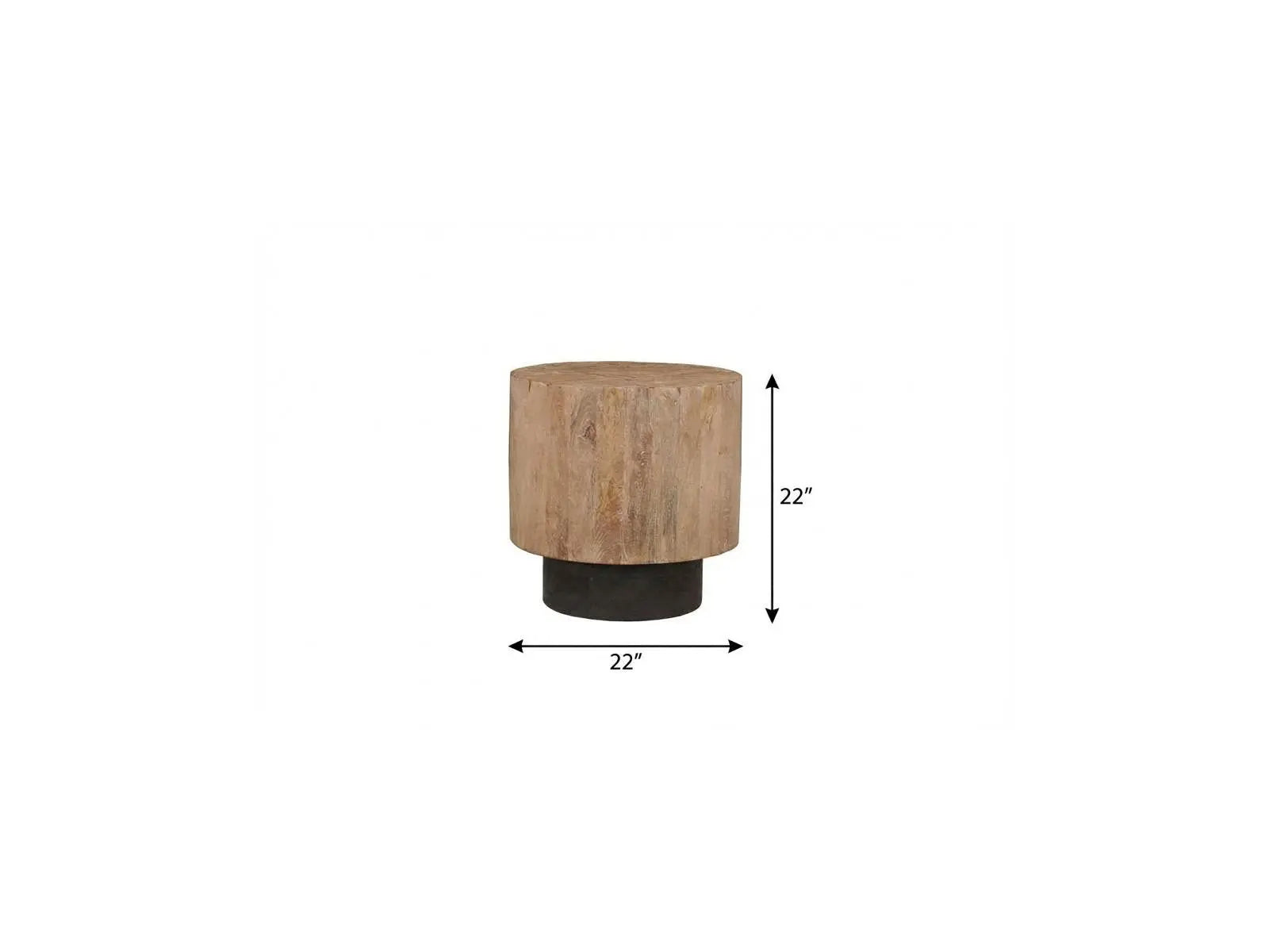 22" Brown Solid Wood Round Pedestal End Table Homeroots Living Room