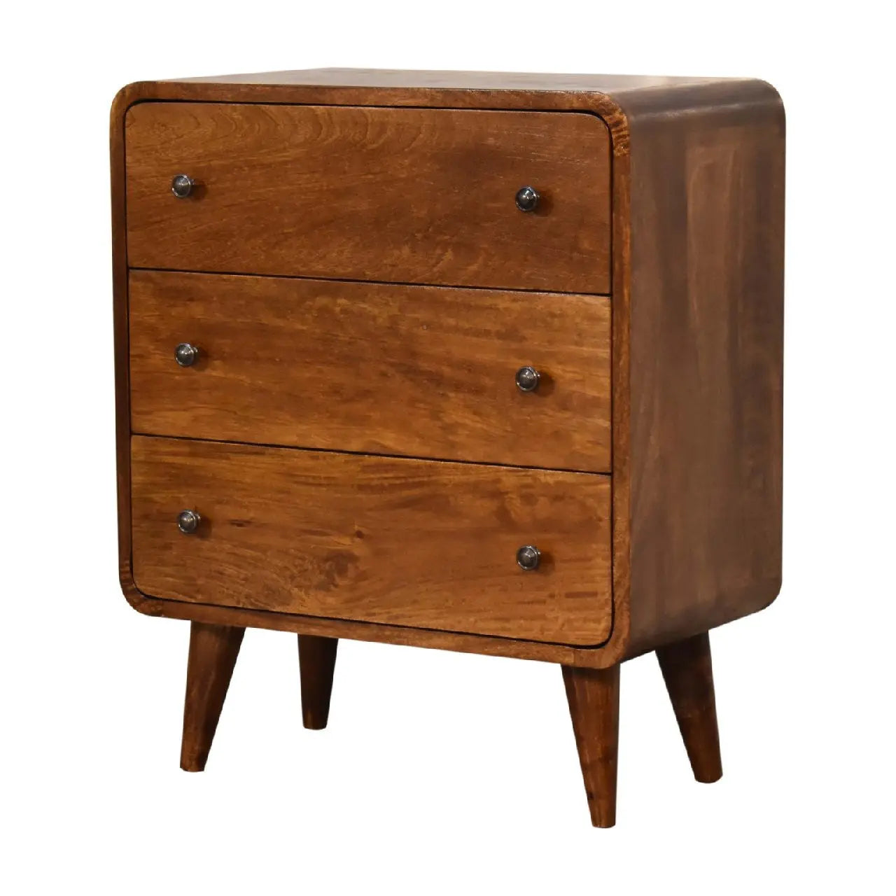 22" Brown Solid Wood Three Drawer Sideboard Homeroots Kitchen & Dining