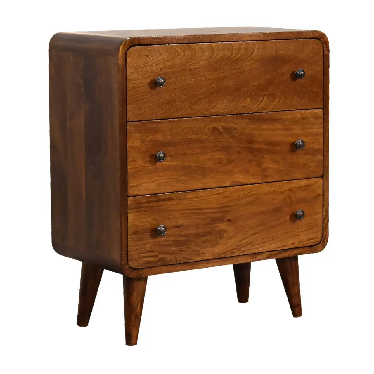 22" Brown Solid Wood Three Drawer Sideboard Homeroots Kitchen & Dining