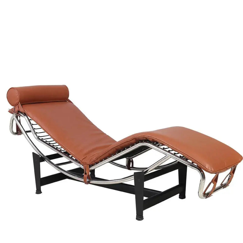 22" Brown and Black Tufted Genuine Cowhide and Metal Lounge Chair And Toss Pillow Homeroots Living Room