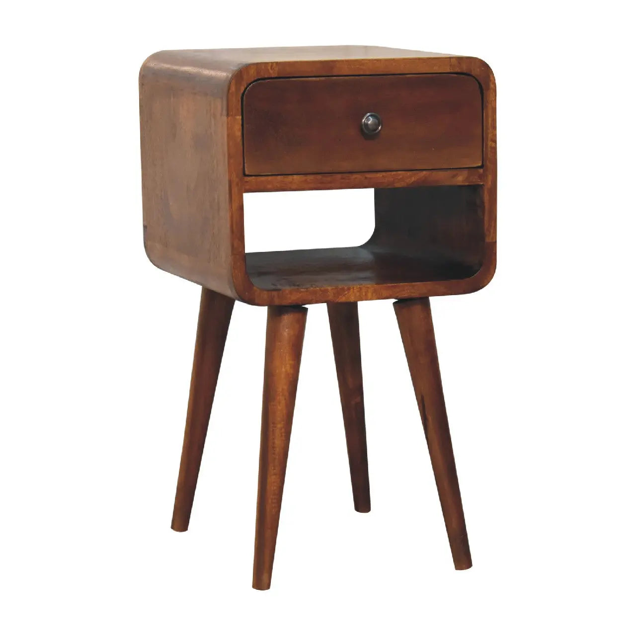 22" Chestnut Solid Wood One Drawer Nightstand Homeroots Bed & Bath