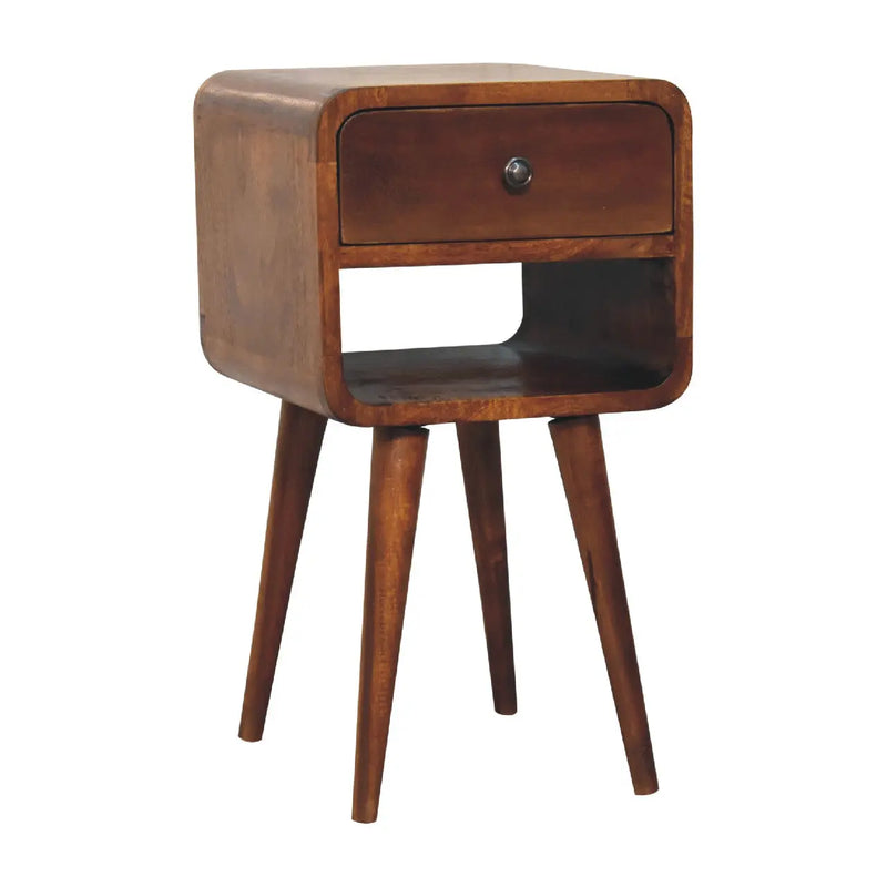 22" Chestnut Solid Wood One Drawer Nightstand Homeroots Bed & Bath