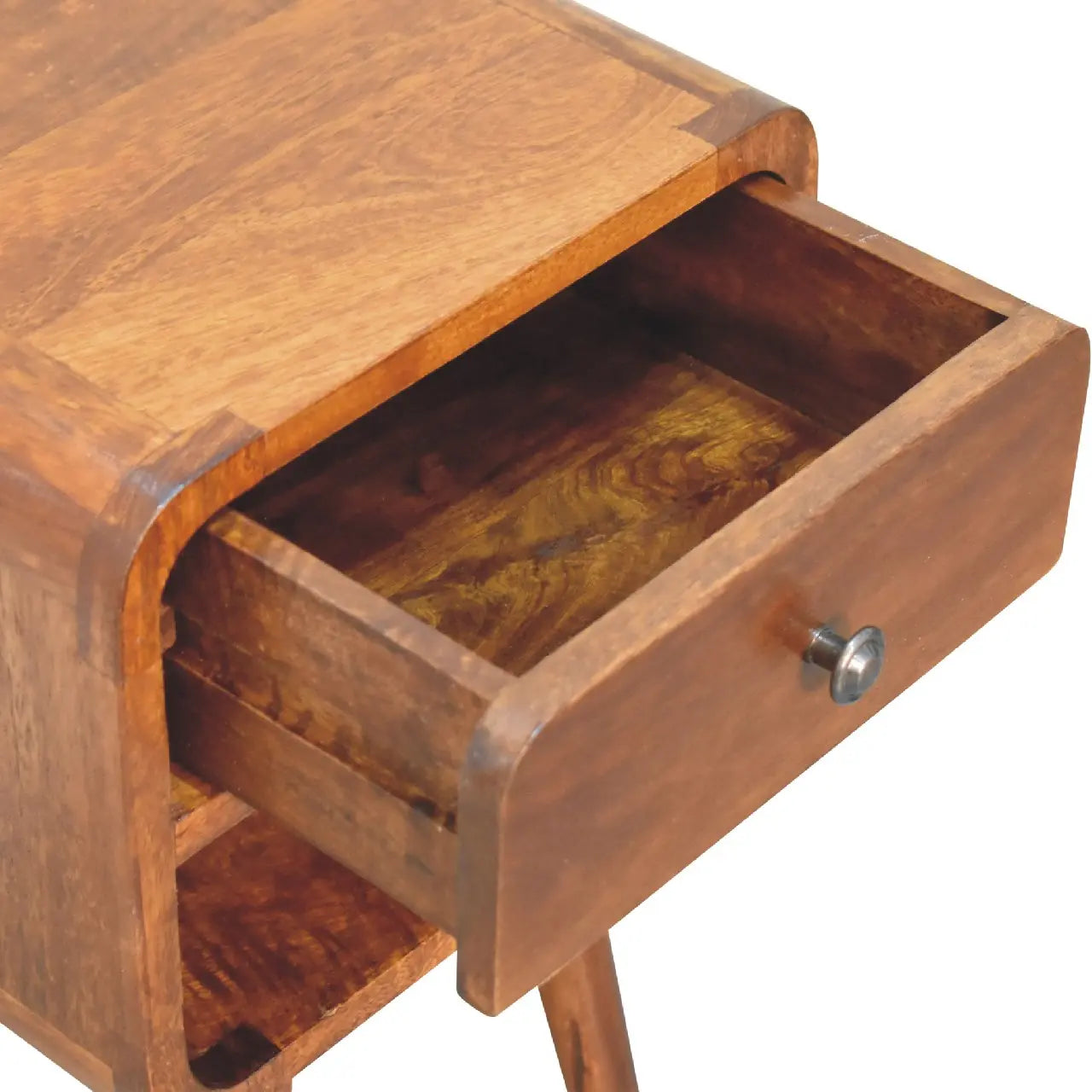 22" Chestnut Solid Wood One Drawer Nightstand Homeroots Bed & Bath