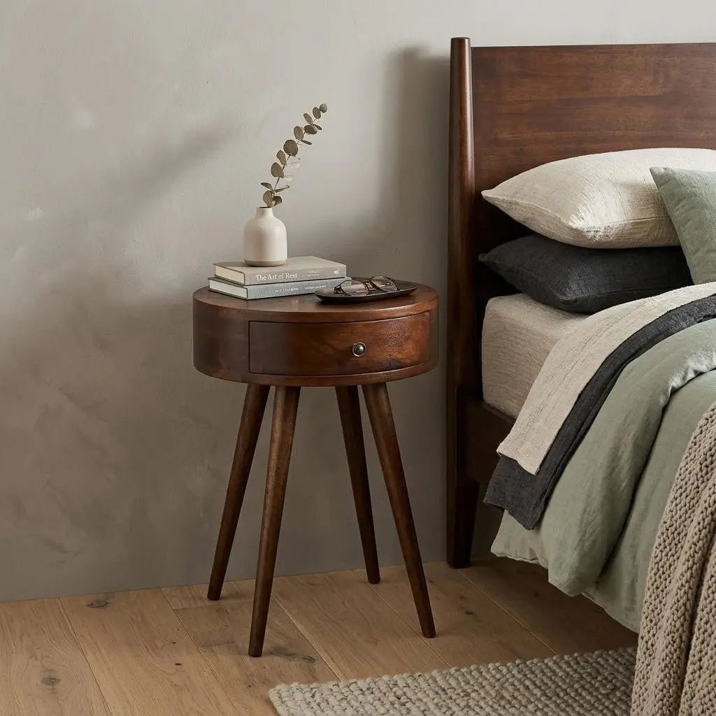 22" Chestnut Solid Wood One Drawer Nightstand Homeroots Bed & Bath