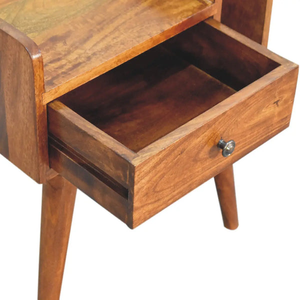 22" Chestnut Solid Wood One Drawer Nightstand Homeroots Bed & Bath