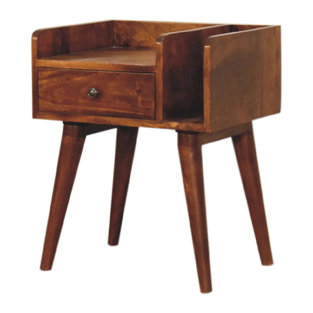 22" Chestnut Solid Wood One Drawer Nightstand Homeroots Bed & Bath