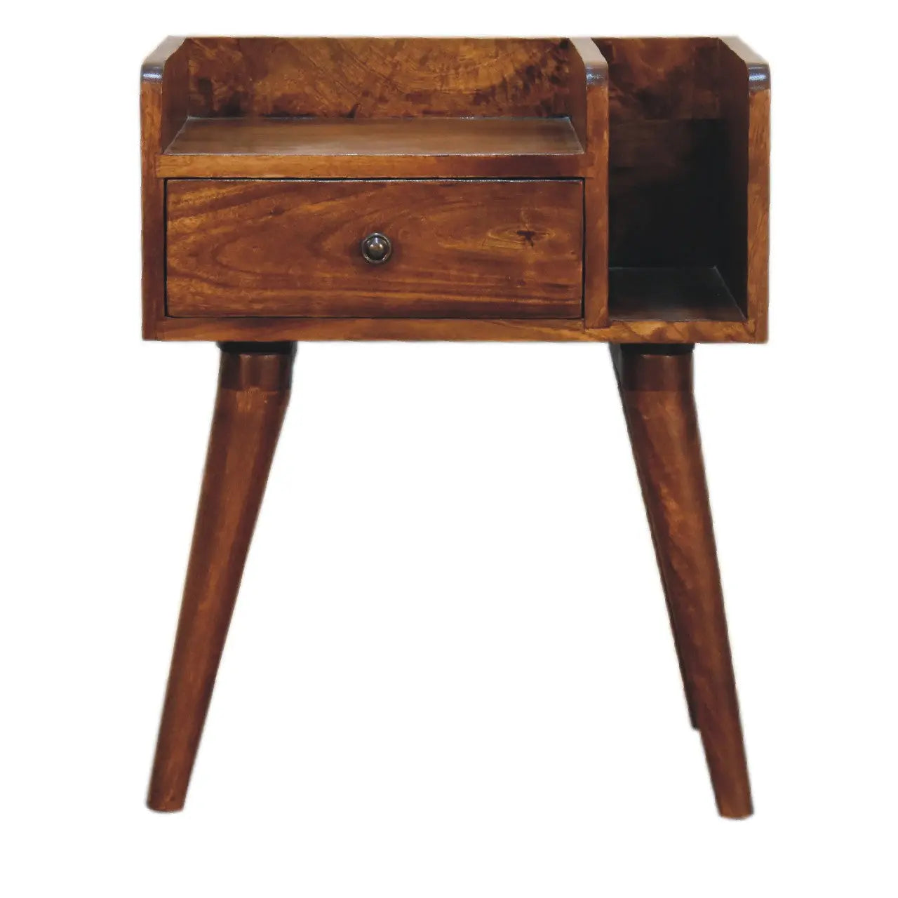 22" Chestnut Solid Wood One Drawer Nightstand Homeroots Bed & Bath