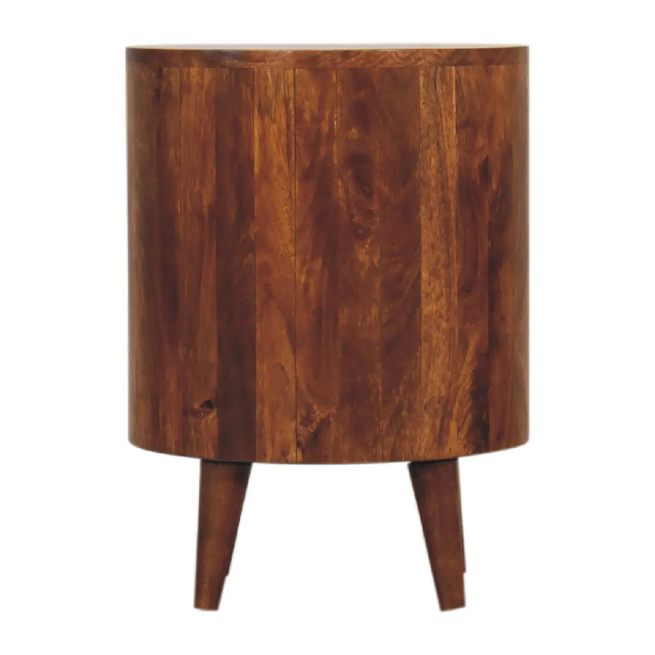 22" Chestnut Solid Wood Oval One Drawer Nightstand Homeroots Bed & Bath
