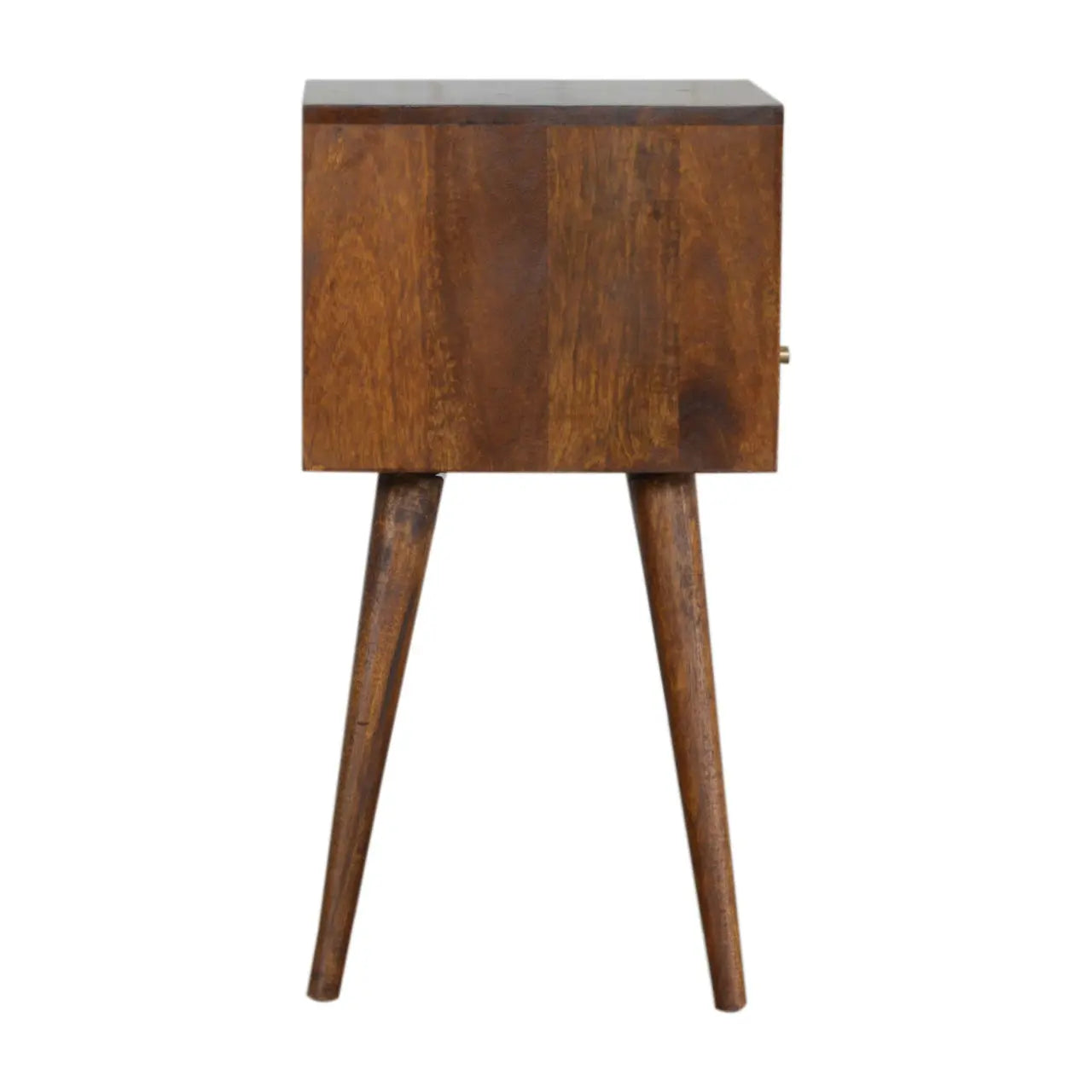 22" Chestnut Solid Wood Square One Drawer Nightstand Homeroots Bed & Bath