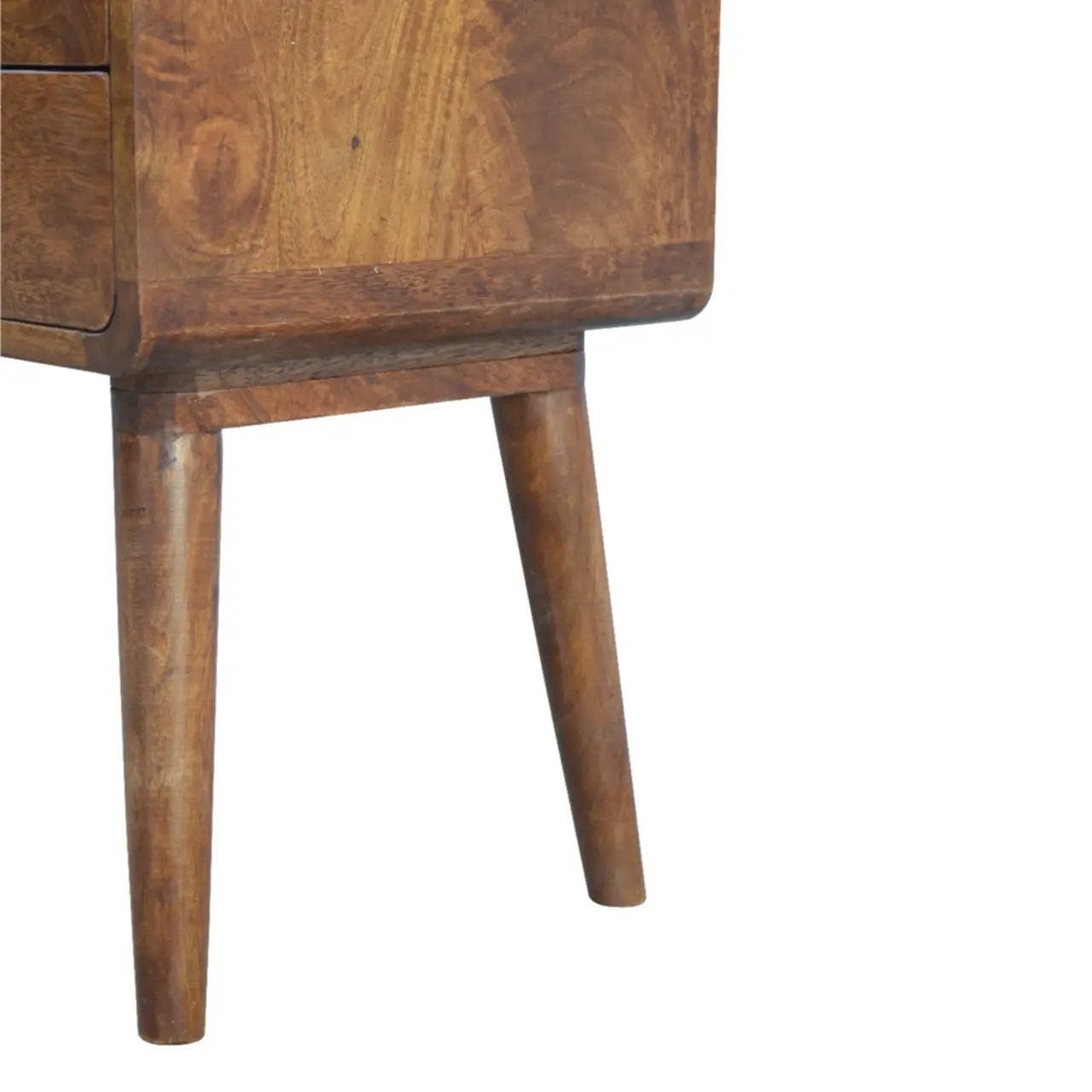 22" Chestnut Solid Wood Two Drawer Nightstand Homeroots Bed & Bath