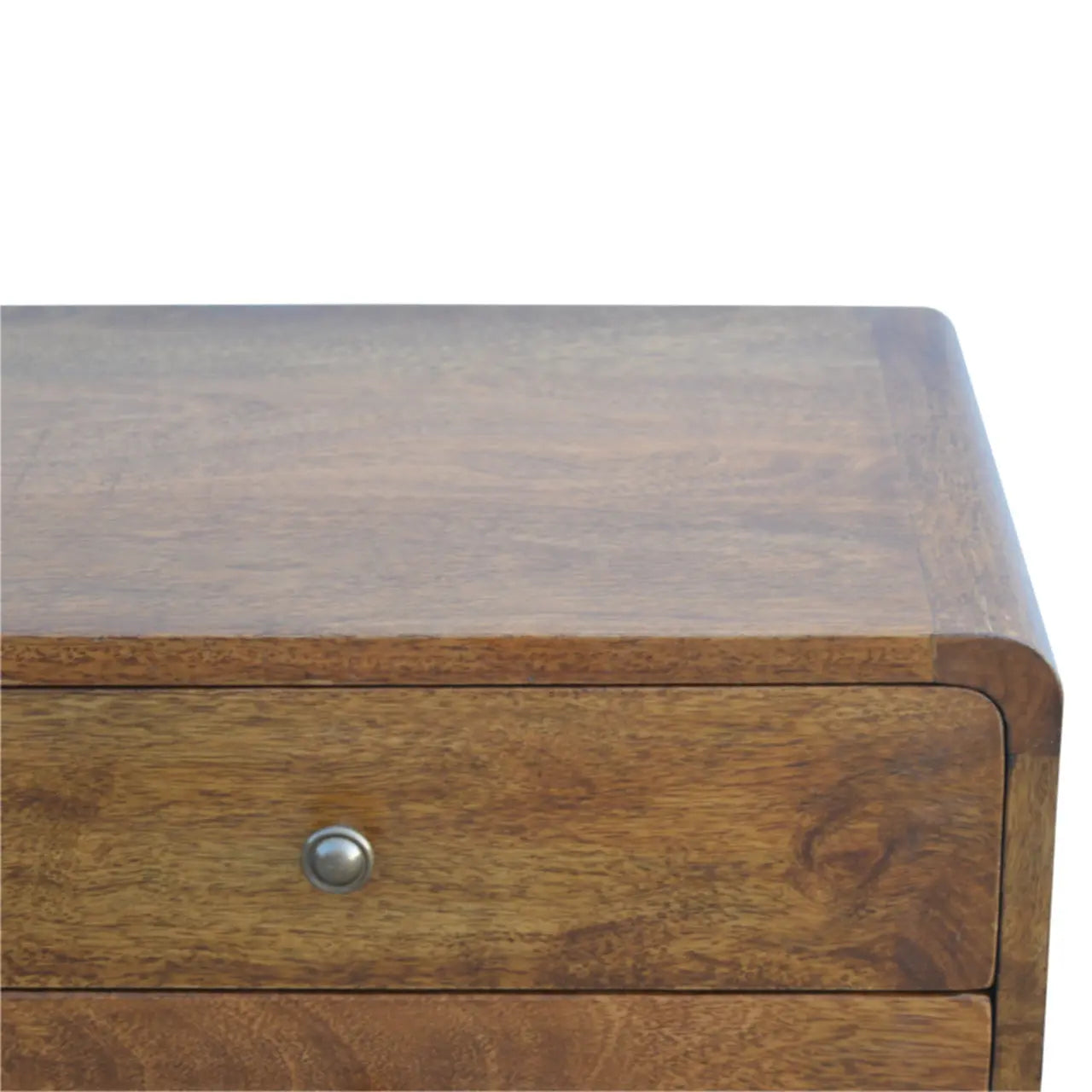 22" Chestnut Solid Wood Two Drawer Nightstand Homeroots Bed & Bath