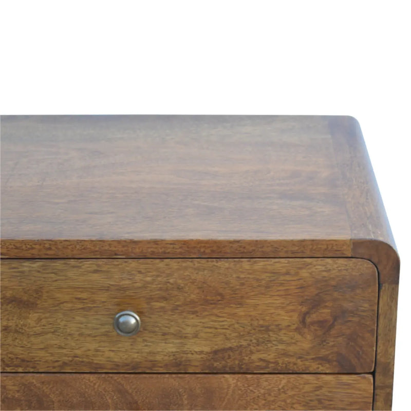 22" Chestnut Solid Wood Two Drawer Nightstand Homeroots Bed & Bath