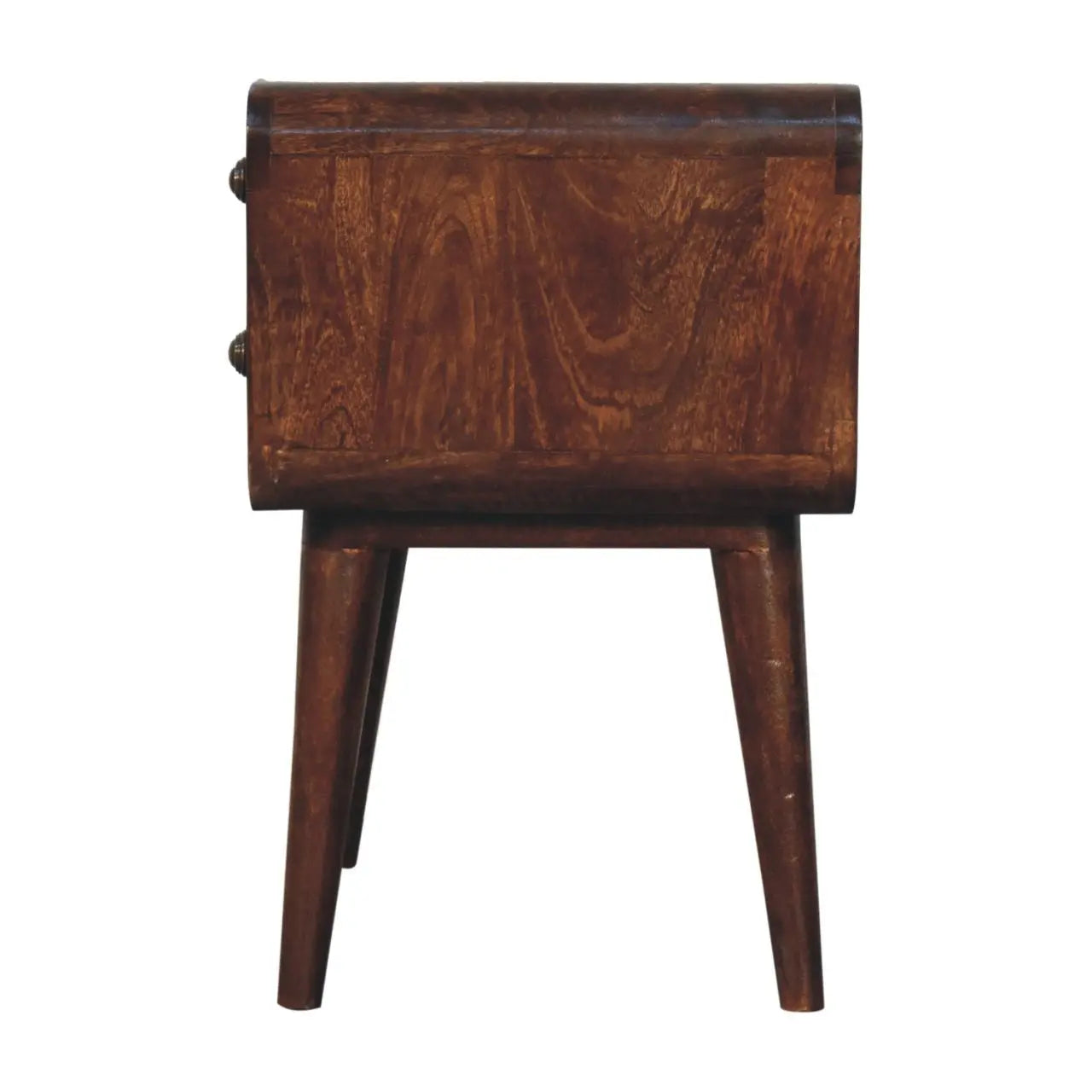 22" Chestnut Solid Wood Two Drawer Nightstand Homeroots Bed & Bath