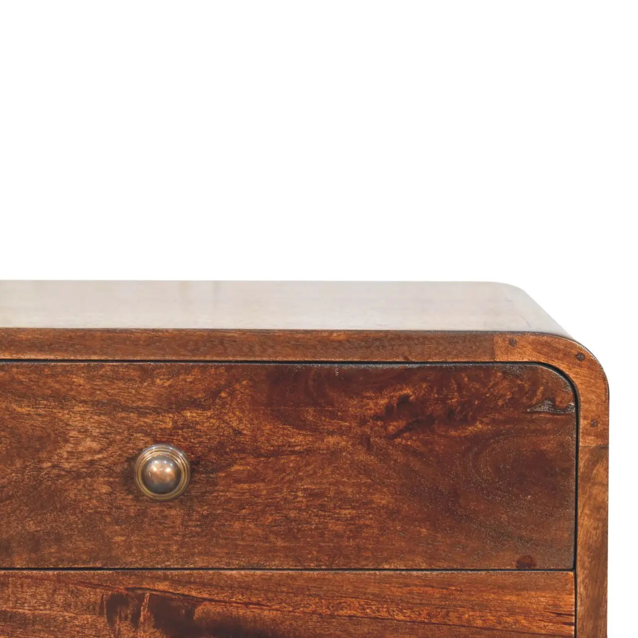 22" Chestnut Solid Wood Two Drawer Nightstand Homeroots Bed & Bath