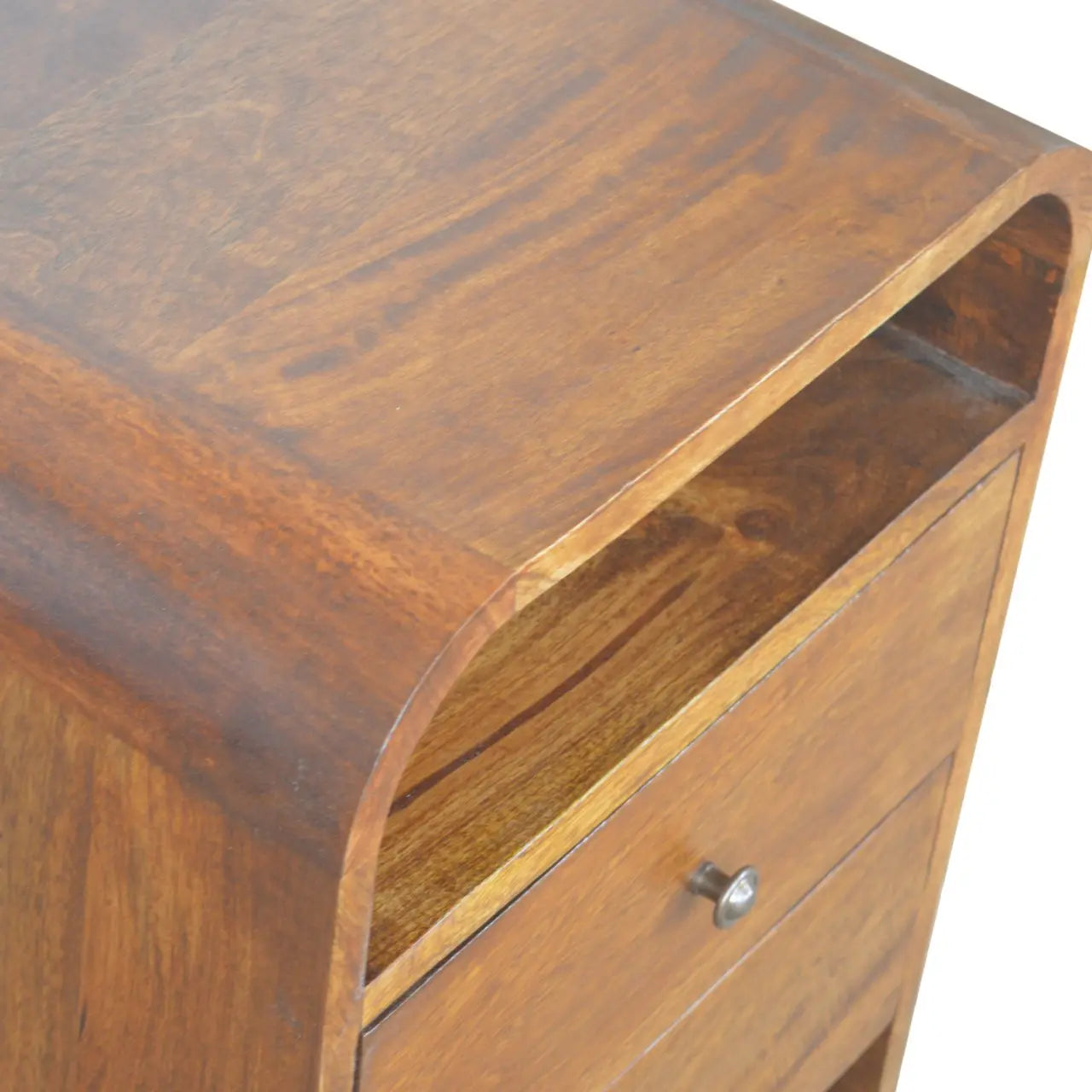 22" Chestnut Solid Wood Two Drawer Nightstand Homeroots Bed & Bath
