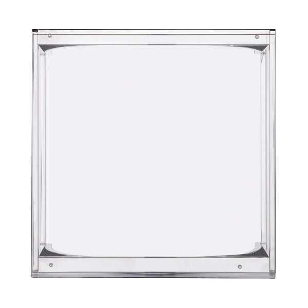 22" Chrome Glass And Iron Square End Table Homeroots Living Room
