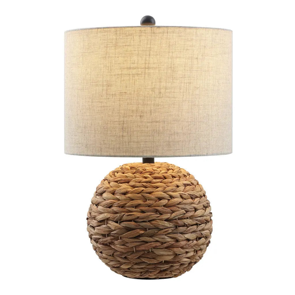 22" Clear Round Table Lamp LED With Drum Shade Homeroots Lighting