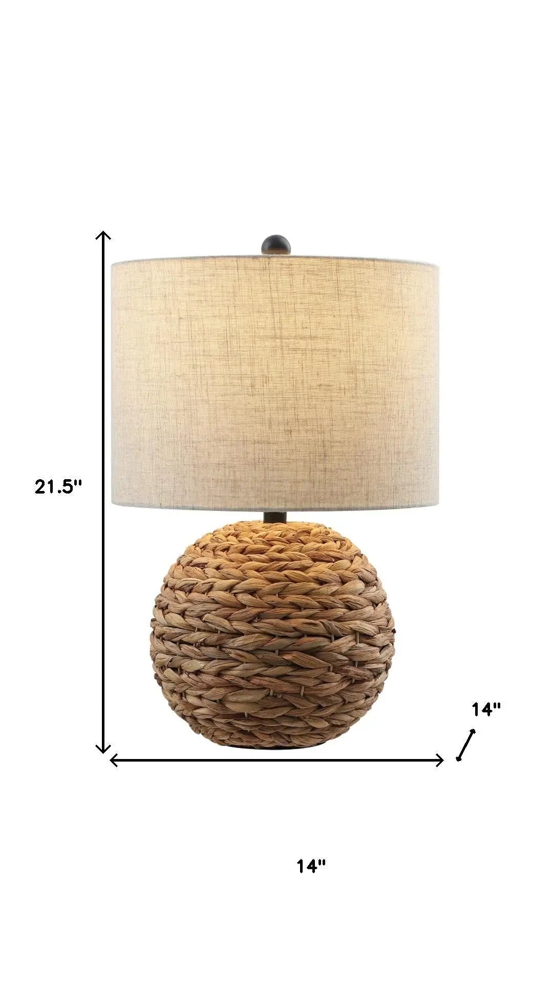 22" Clear Round Table Lamp LED With Drum Shade Homeroots Lighting
