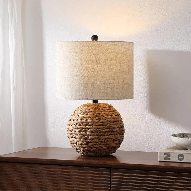 22" Clear Round Table Lamp LED With Drum Shade Homeroots Lighting