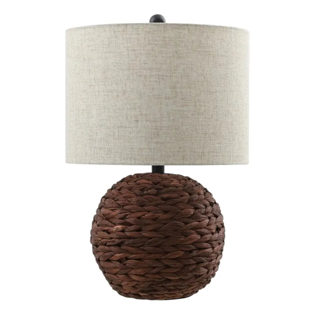 22" Clear Round Table Lamp With Drum Shade Homeroots Lighting