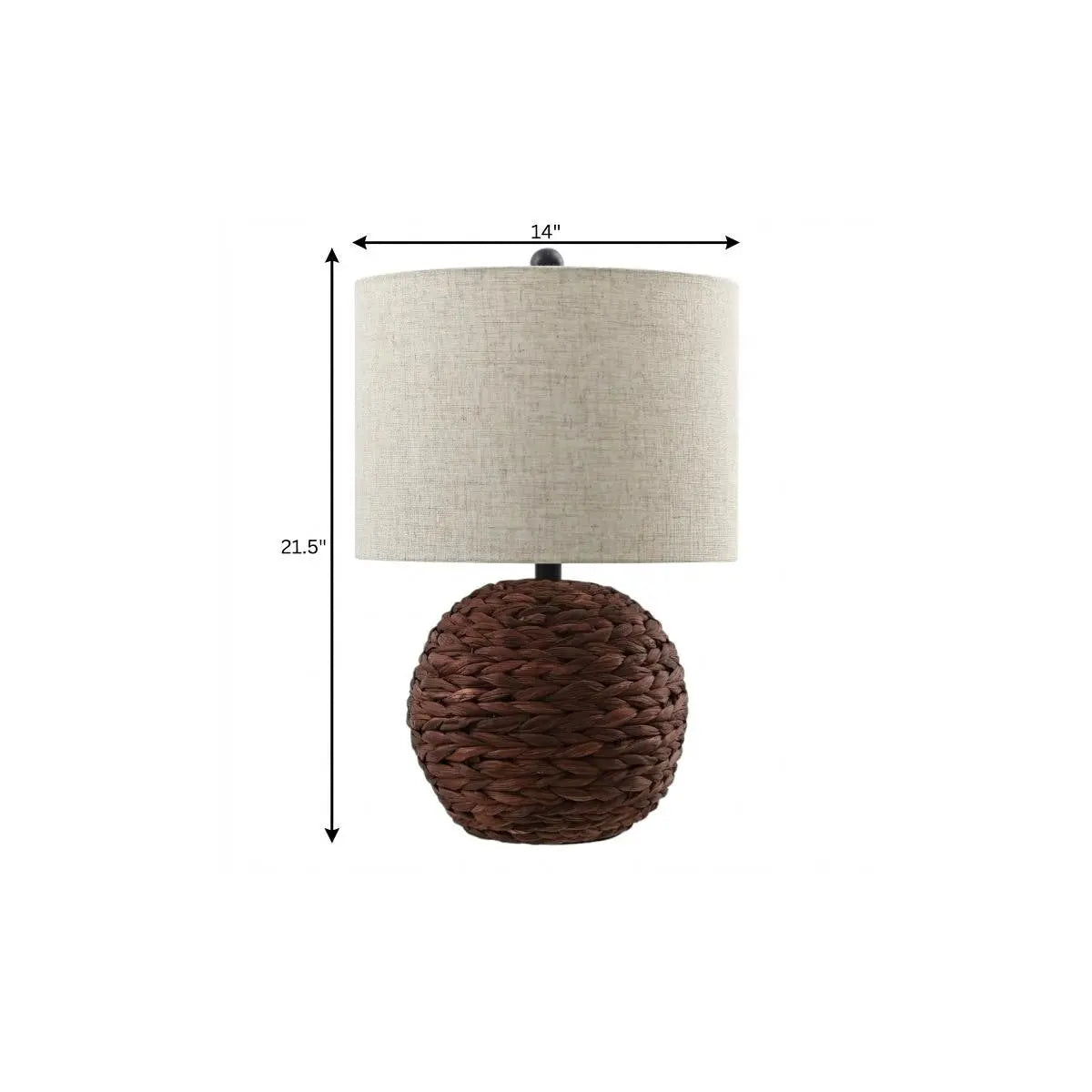 22" Clear Round Table Lamp With Drum Shade Homeroots Lighting