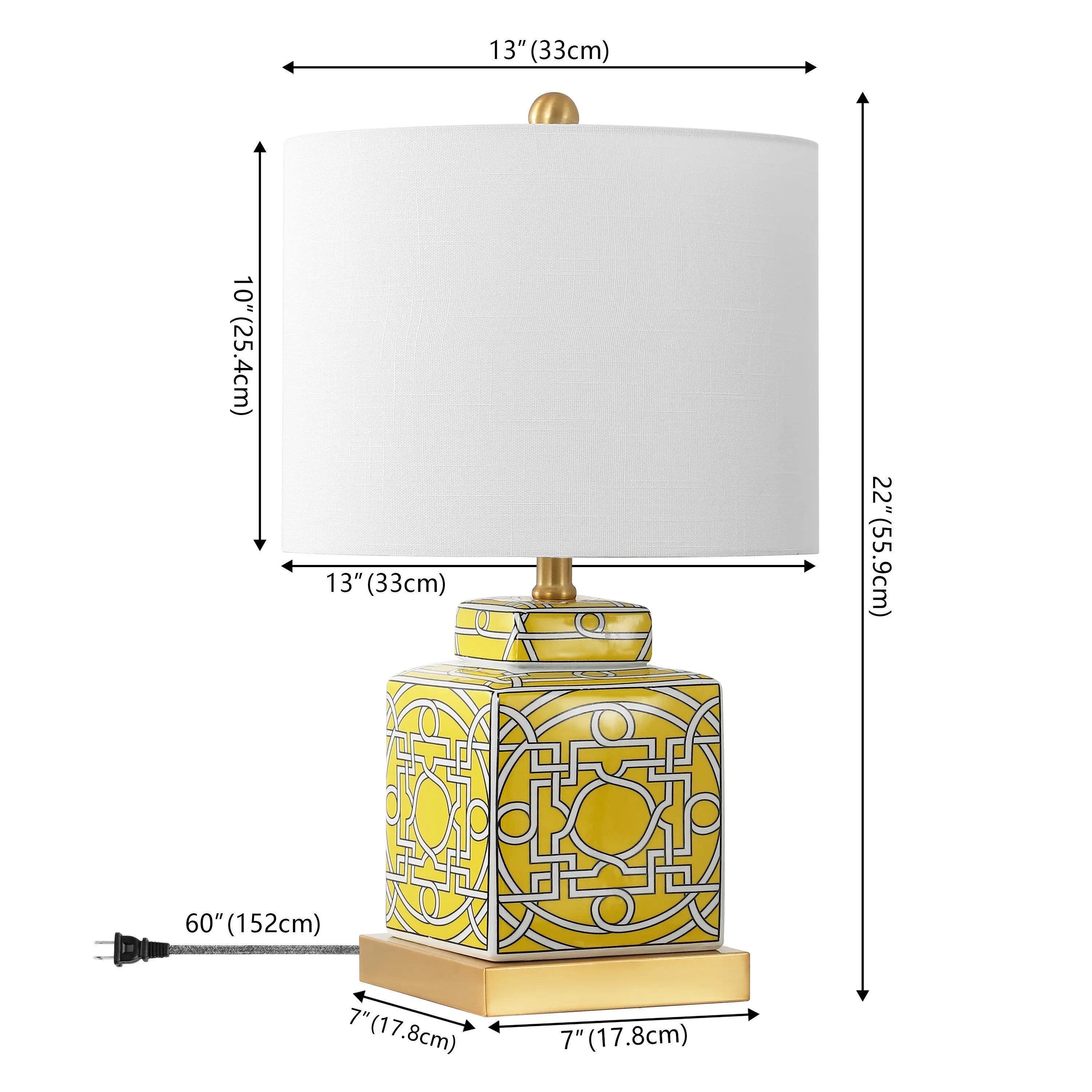 22" Gold Square Table Lamp With Drum Shade Homeroots Lighting
