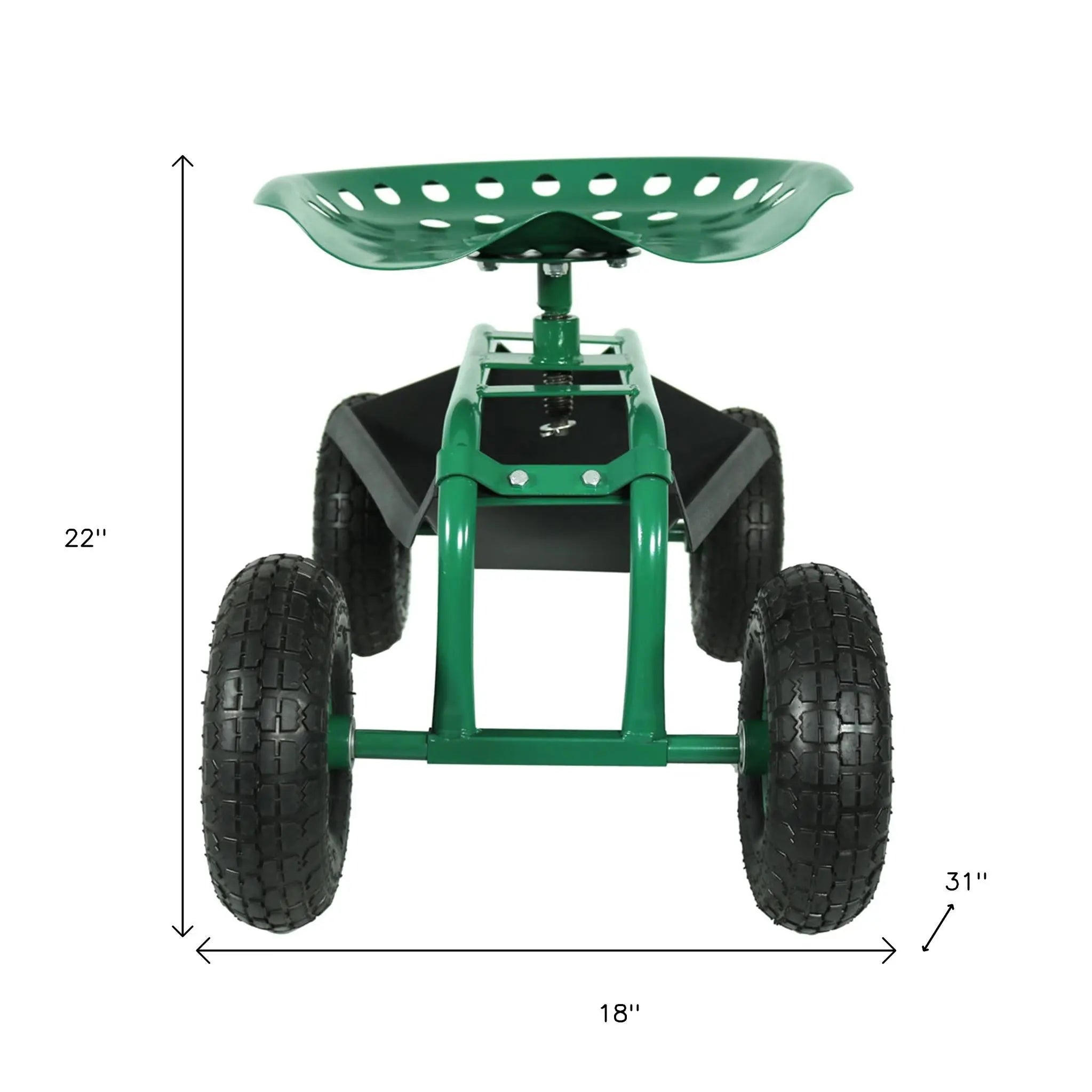 22" Green Steel Garden Stool Homeroots Outdoor