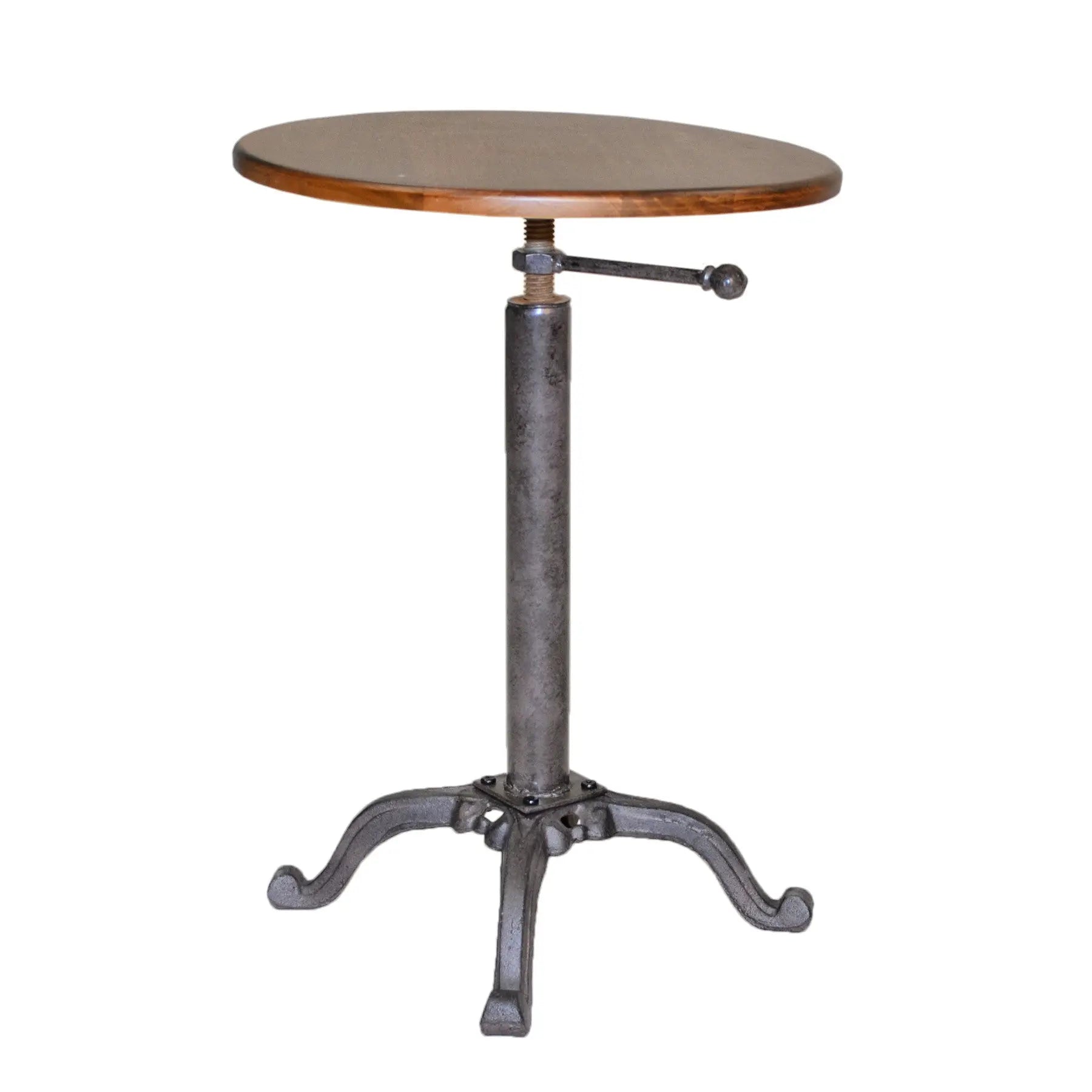 22" Industrial And Chestnut Solid Wood Round End Table Homeroots Living Room