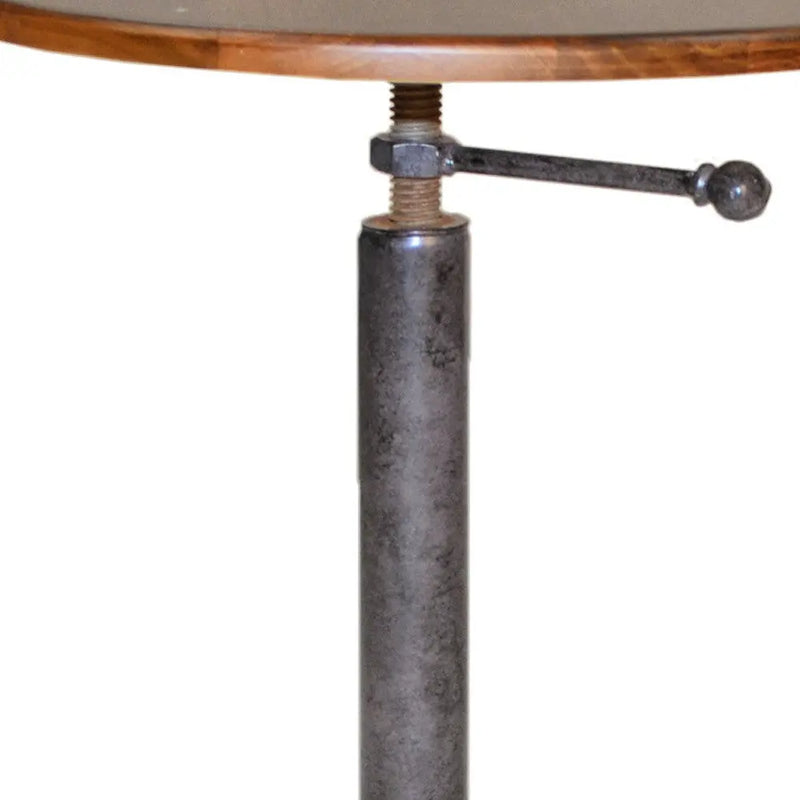 22" Industrial And Chestnut Solid Wood Round End Table Homeroots Living Room