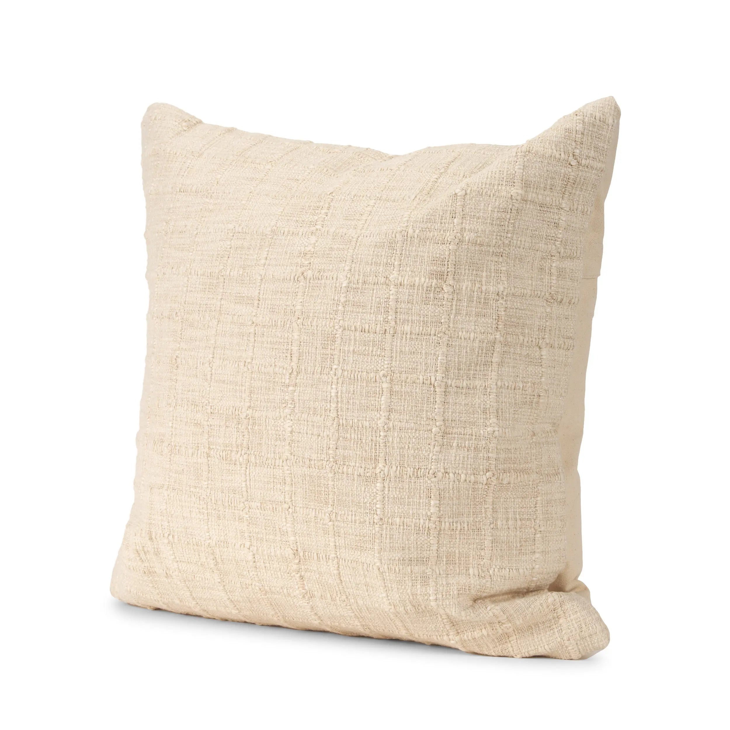 22" Ivory Cotton Blend Throw Pillow Cover Homeroots Home Decor