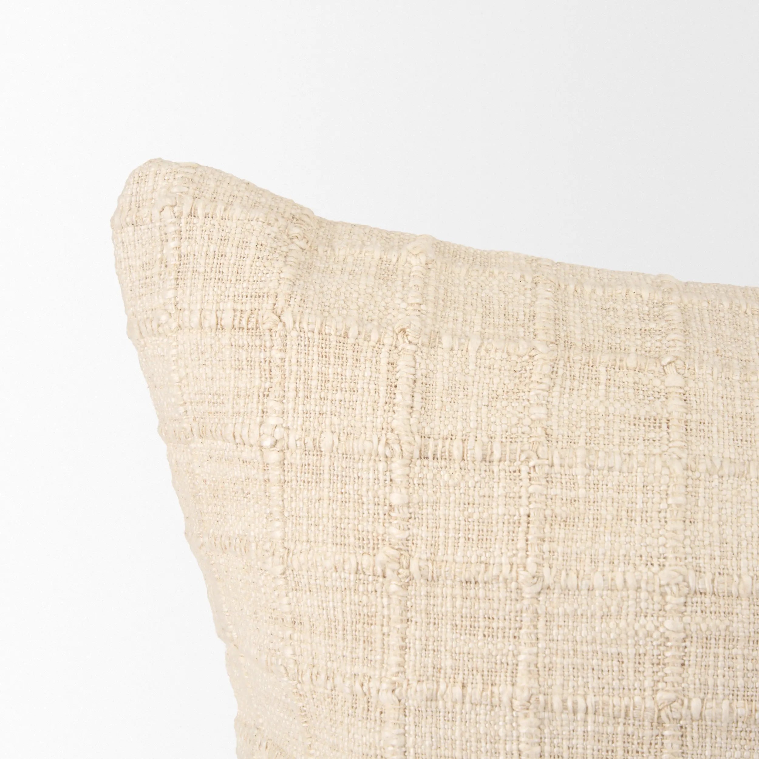 22" Ivory Cotton Blend Throw Pillow Cover Homeroots Home Decor