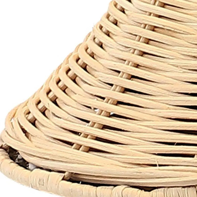 Natural woven straw basket in beige, perfect for stylish storage and organization in home decor.