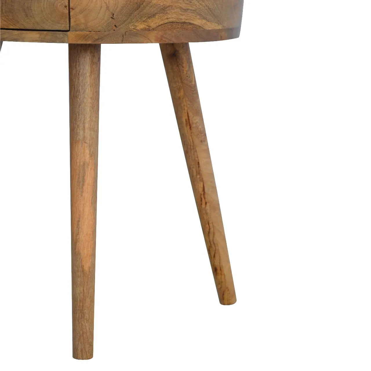 22" Natural Solid Wood Round One Drawer Nightstand Homeroots Bed & Bath